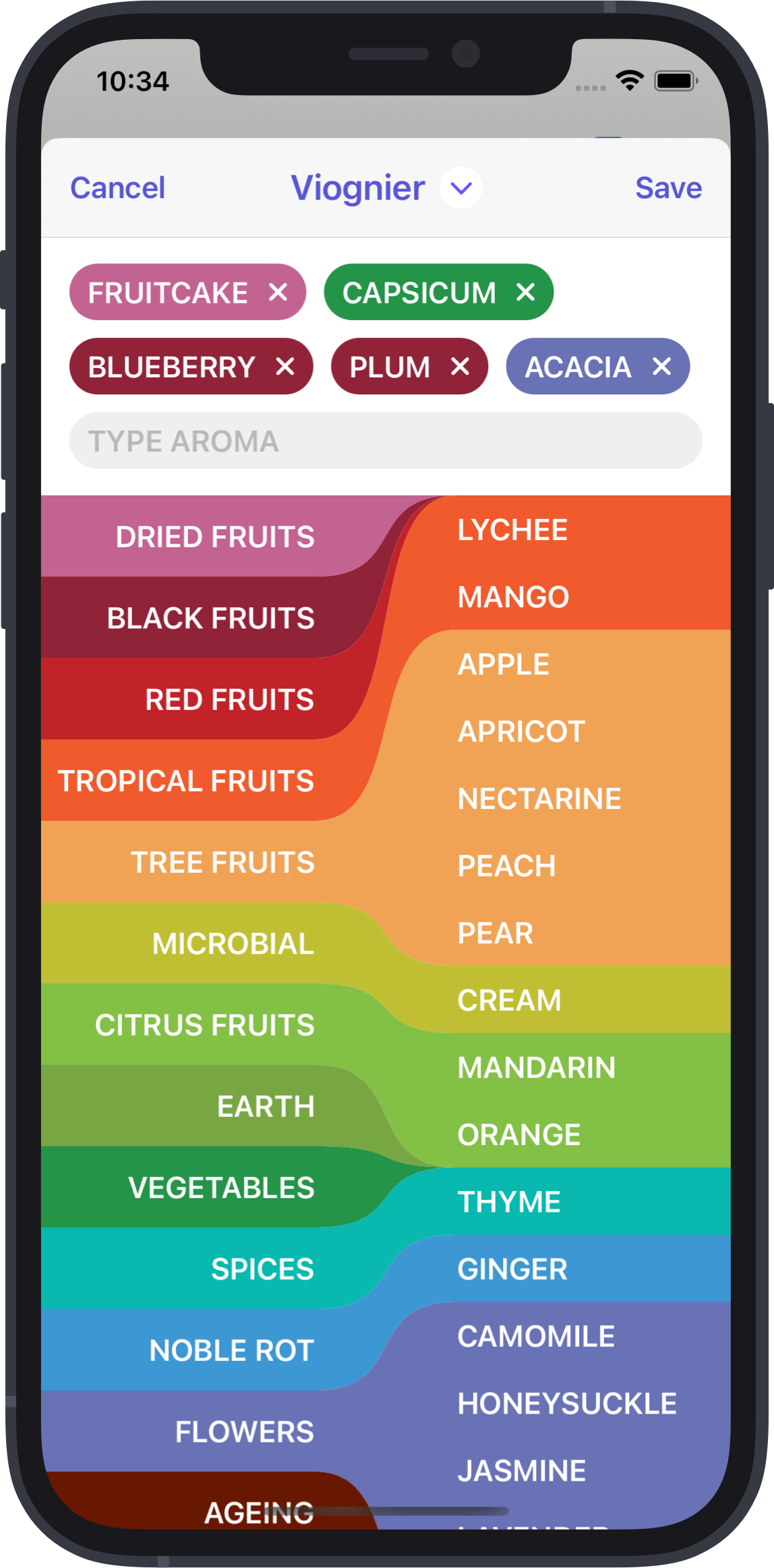 gotBottle aroma picker interface screenshot