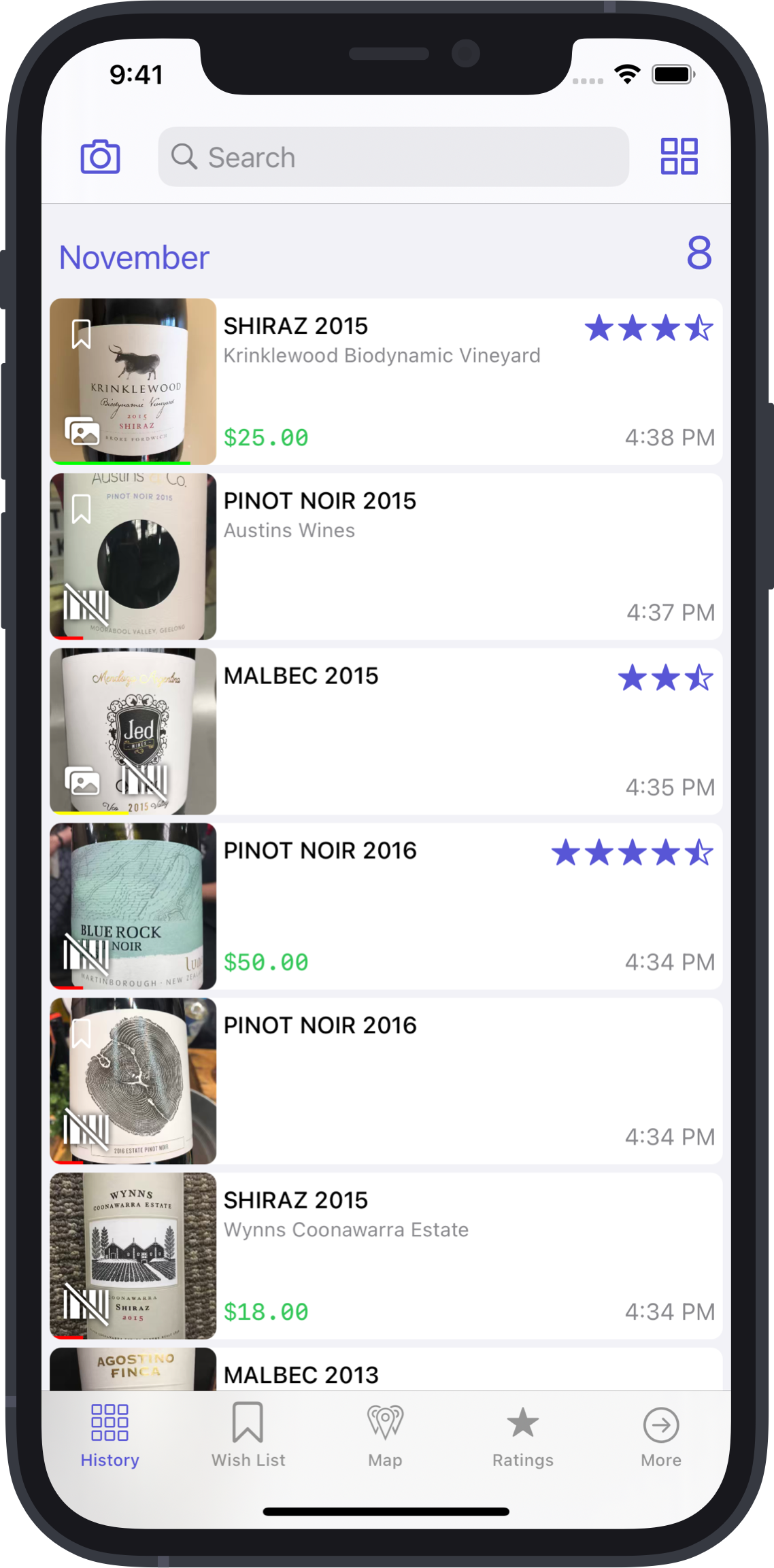gotBottle wine history timeline screenshot