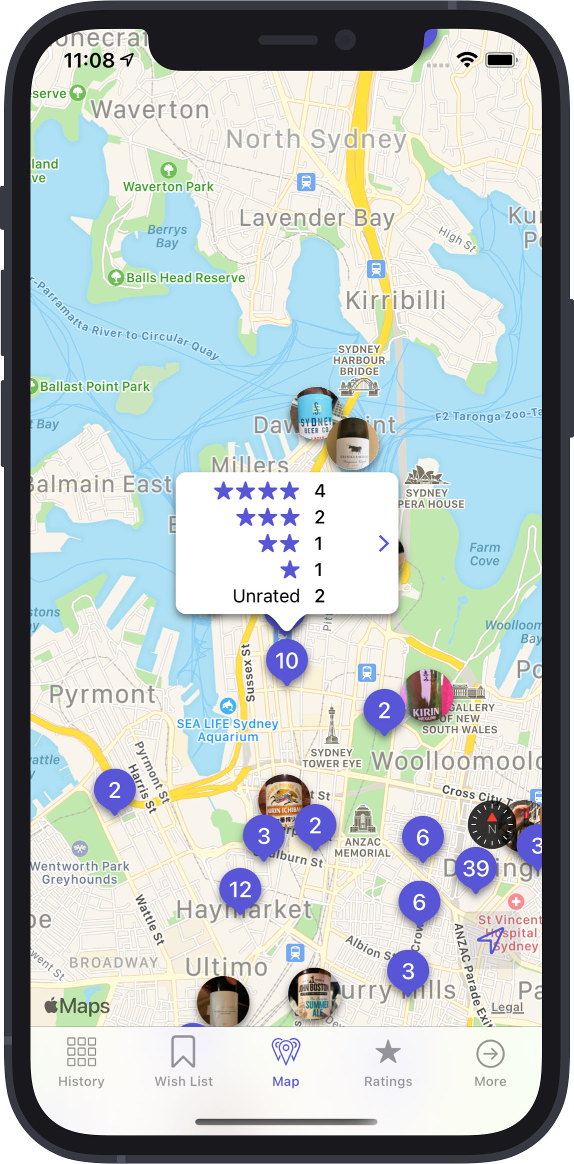 gotBottle location map interface screenshot